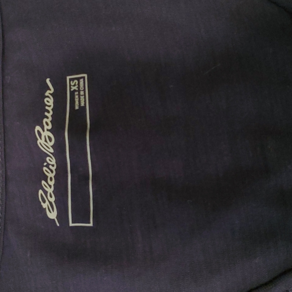 Eddie Bauer Navy cotton tank w/lace deatil (xs) - Picture 3 of 4